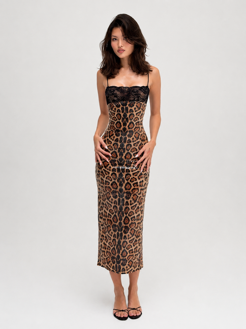 Leopard Print Midi Dress